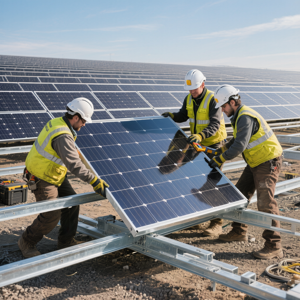 installation panneaux photovoltaïques sol