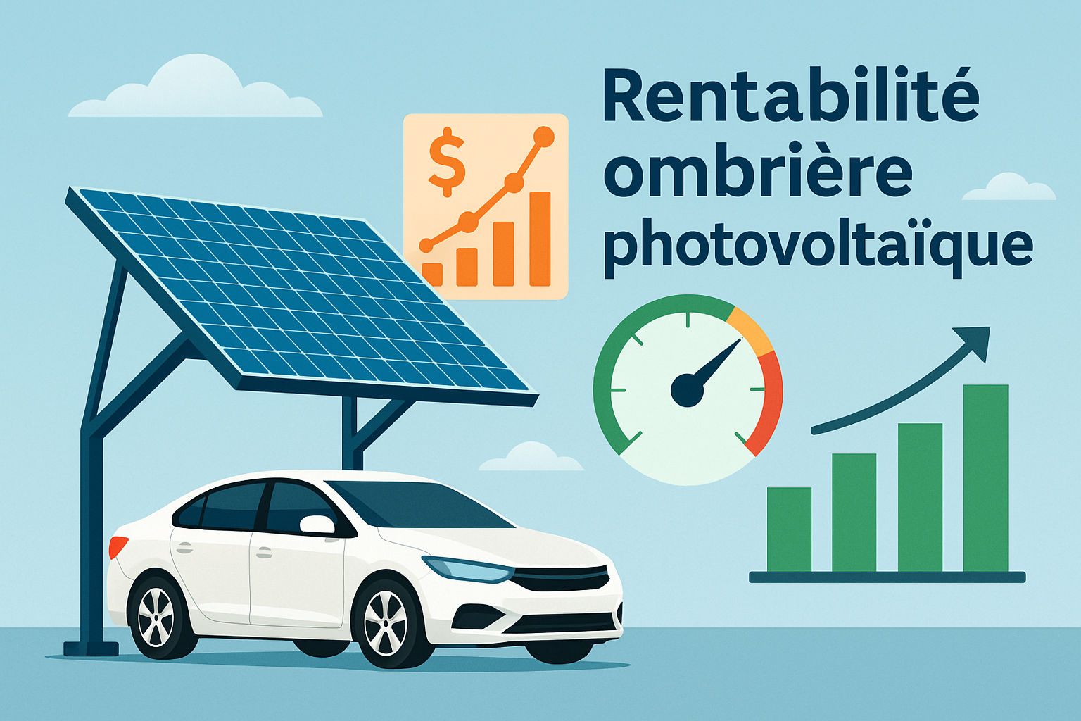 Rentabilité d’une ombrière photovoltaïque installée sur parking avec production solaire