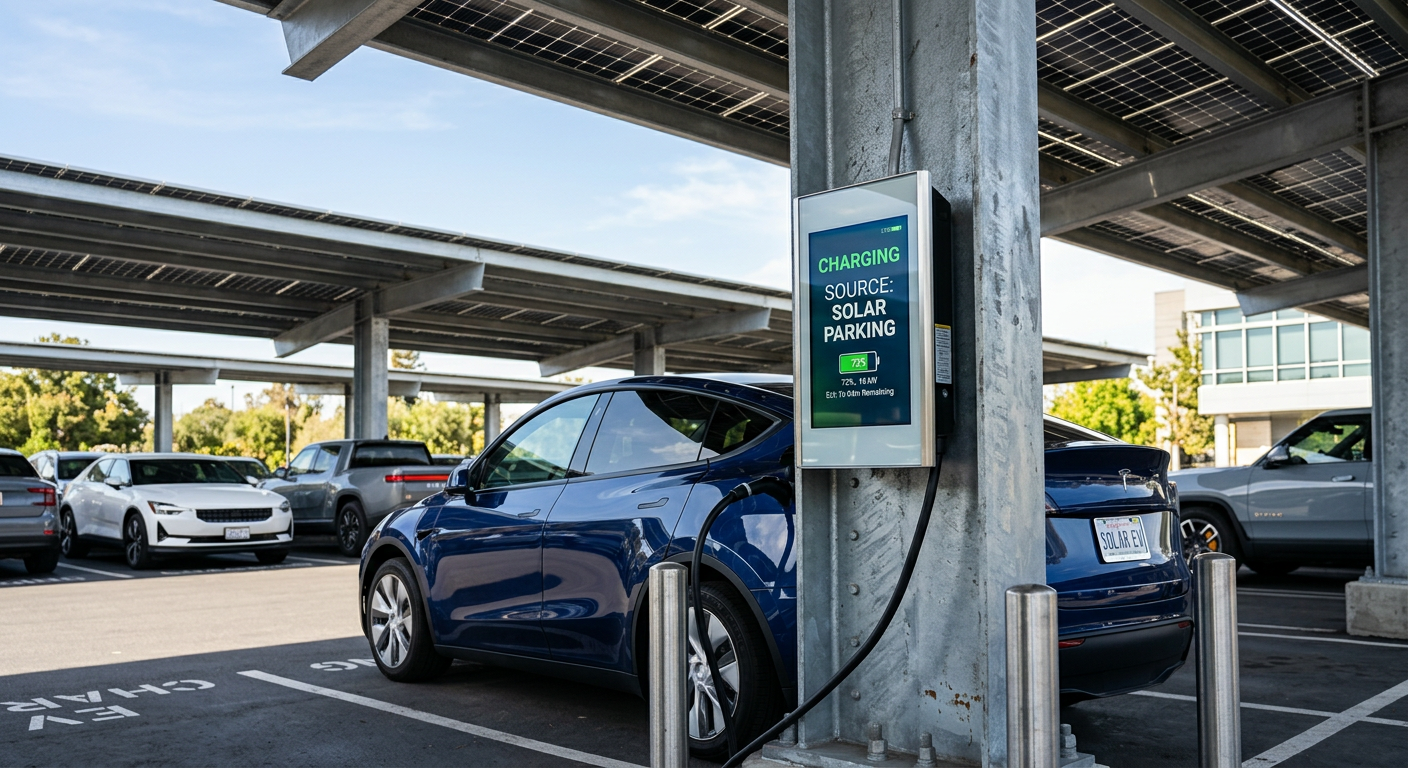 abri solaire parking photovoltaïque stationnement